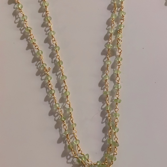 New Faceted Peridot necklace with Quartz pendant - Picture 3 of 6